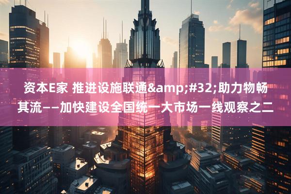 资本E家 推进设施联通 助力物畅其流——加快建设全国统一大市场一线观察之二